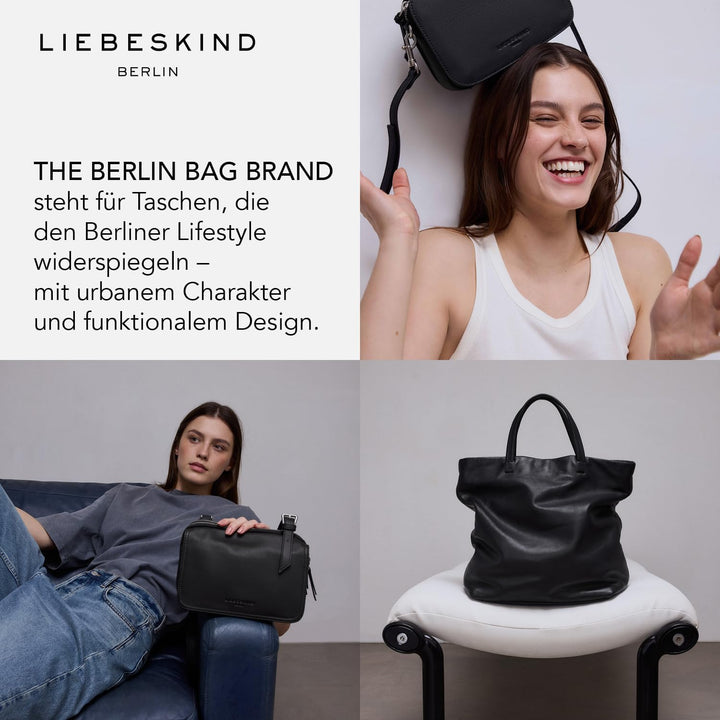 Liebeskind Berlin Damen-Umhängetasche „Mareike“ I Crossbody Bag aus Leder mit verstellbaren Schulter