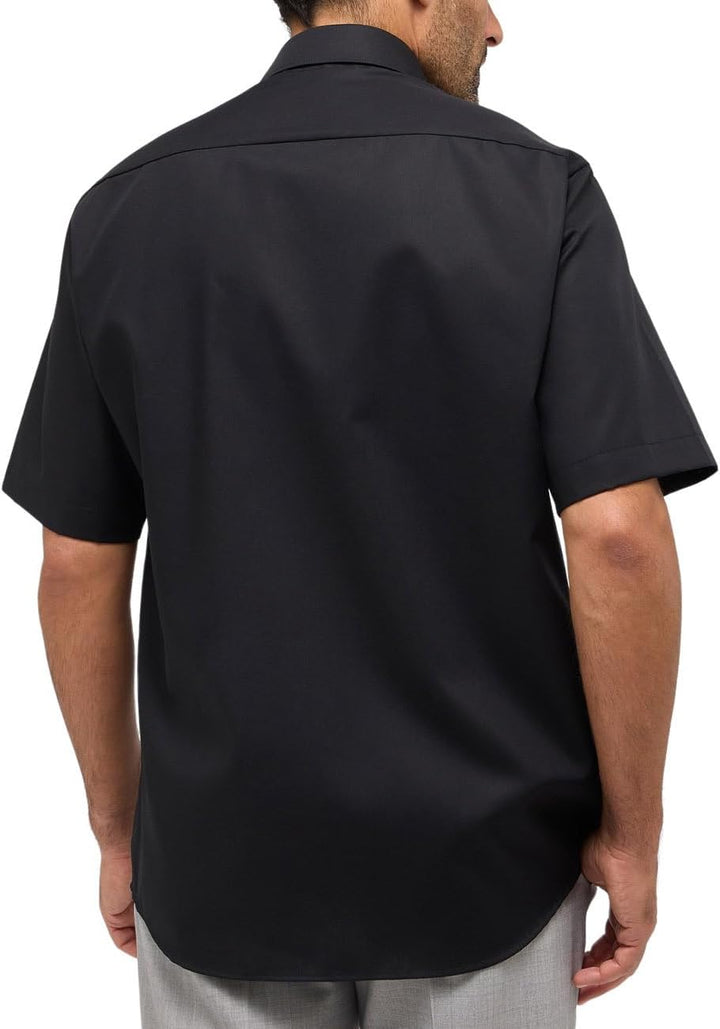 ETERNA Langarm Hemd COMFORT FIT Pinpoint unifarben mit Classic Kent Kragen 39 Schwarz (39), 39 Schwa
