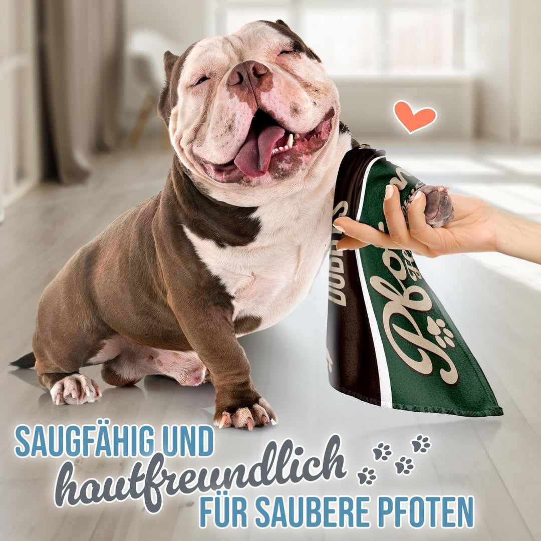 PR Print Royal Personalisiertes Hundehandtuch mit Name selbst gestalten - Pfotenhandtuch - Pfotentuc