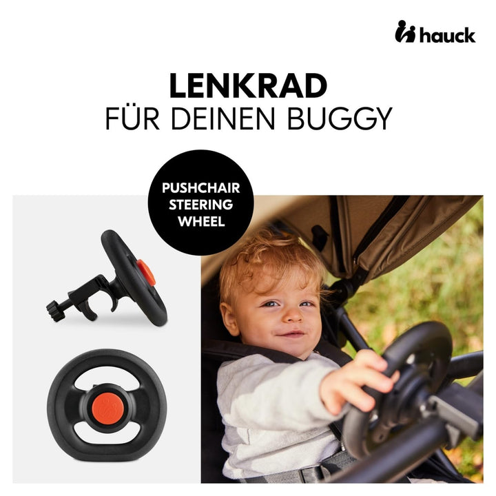 hauck Buggy Rapid 4 mit Lenkrad und XXL Zubehörpaket (Insekten- & Regenschutz) | Sportbuggy mit Lieg