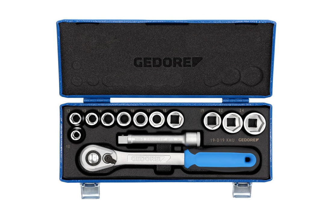 GEDORE 19 KMU-20 Steckschlüssel-Satz 12" 13-TLG 6-Kant 10-24 mm, teilig 13-teilig, 13-teilig