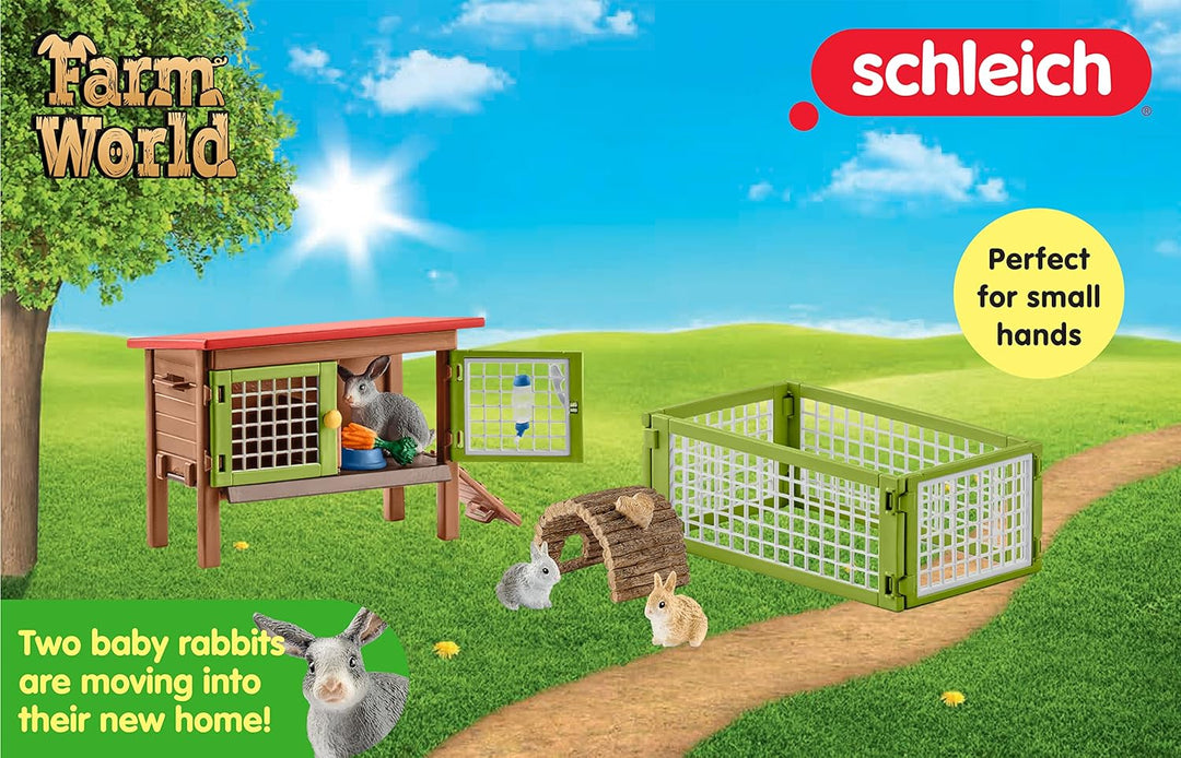 schleich 42420 Kaninchenstall, für Kinder ab 3+ Jahren, FARM WORLD - Spielset Single Standardverpack