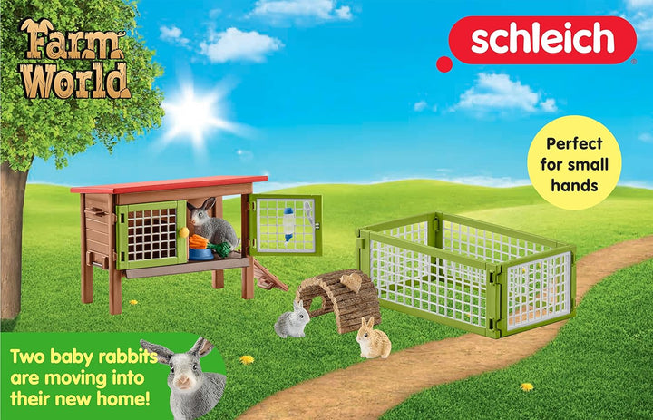 schleich 42420 Kaninchenstall, für Kinder ab 3+ Jahren, FARM WORLD - Spielset Single Standardverpack