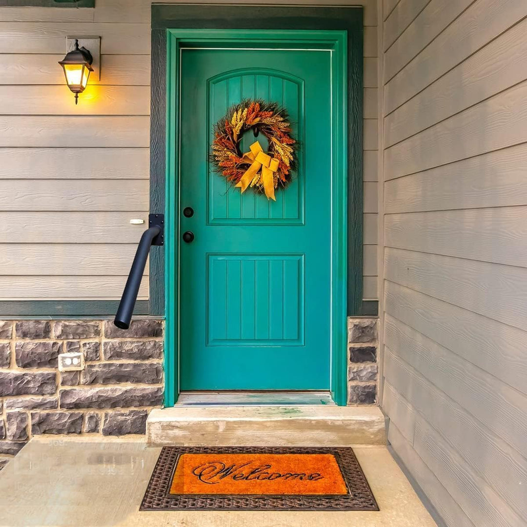 VANROUG 2 Stück Schwarze Übergangshandläufe Handläufe für Outdoor-Stufen, Fit 1 oder 2 Stufen Outdoo