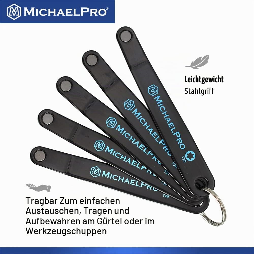 MichaelPro MP002029 5-Piece Ultra Low Profile Offset Screwdriver Set Slim Profile Angle Screwdriver