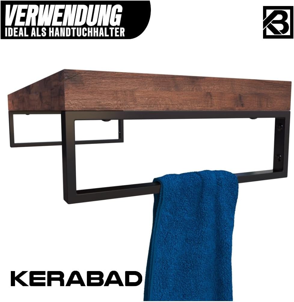 KERABAD 2 Stück Design Konsolenhalter für Waschtischplatte, Waschtischhalter, Regalhalter, Weiss-Mat