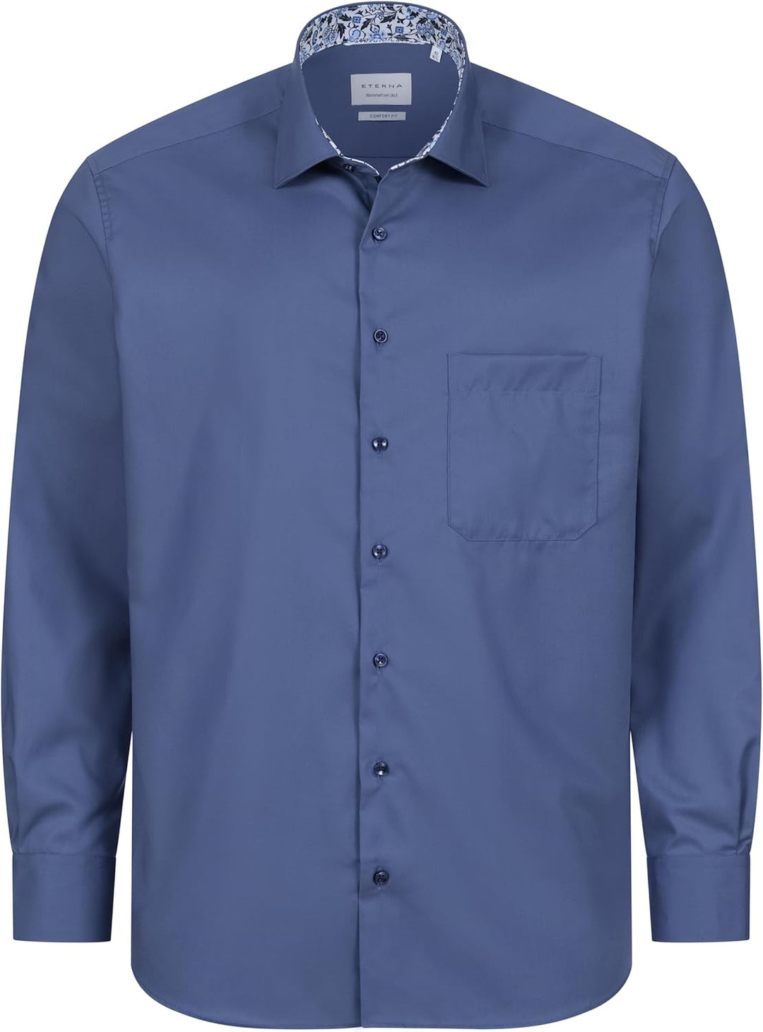ETERNA Hemd Langarm | Comfort Fit | Bügelfrei, Knitterfrei | 100 % Baumwolle 41 Blau-(17), 41 Blau-(