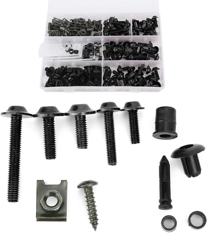 198 Stück Motorrad Verkleidungsschrauben Kit, Universal Bolzen Fairing Bolt Kit Karosserie Schrauben