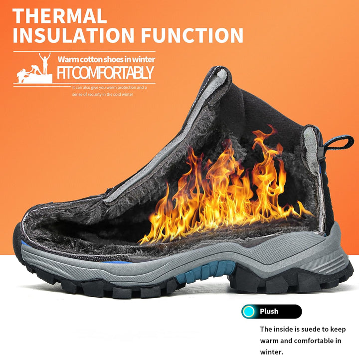 ASHION Jungen Winterschuhe Kinder Schneestiefel gefüttert und wasserdicht – rutschfeste Outdoor Wand