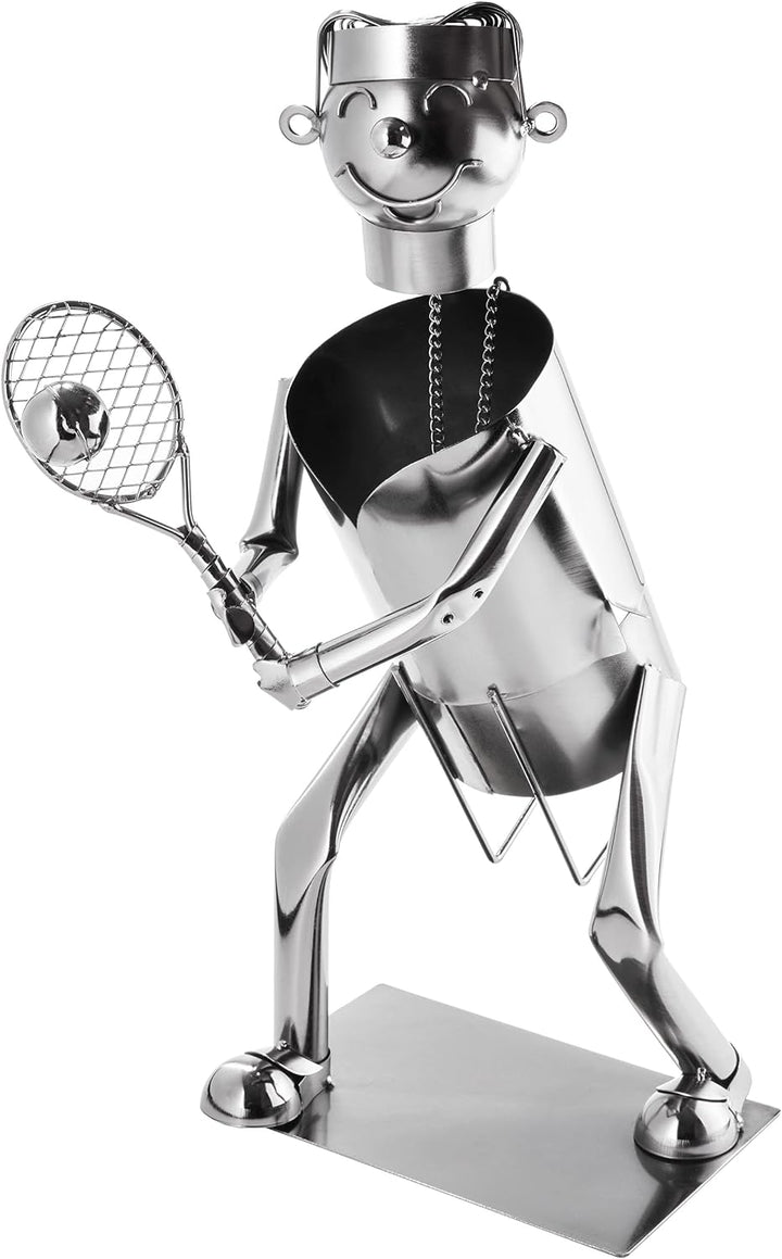 Brubaker Weinflaschenhalter Tennisspielerin - Metall Skulptur Flaschenständer - Wein Geschenk für Te