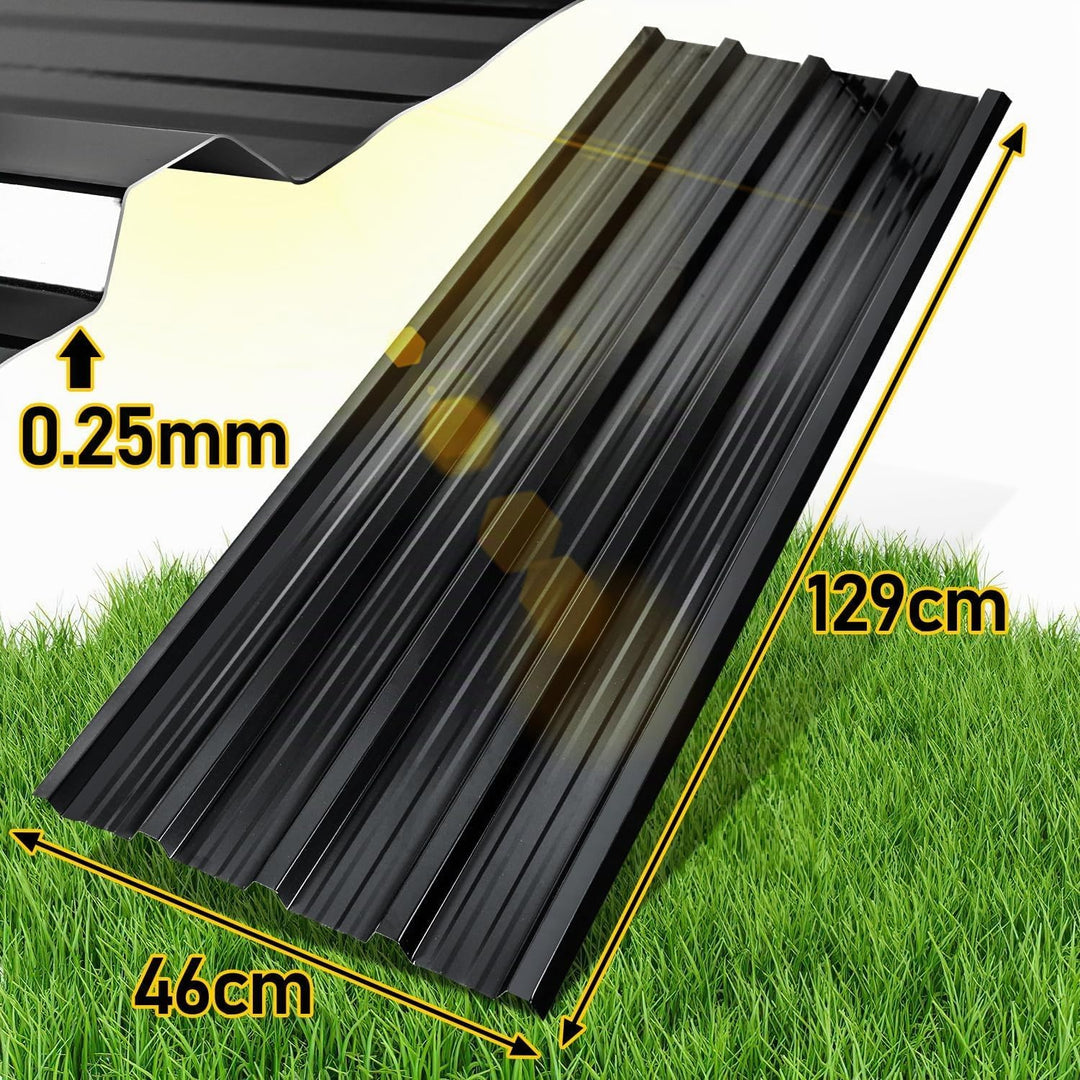 48x Profilblech Trapezblech Dachplatten 129 x 46 cm, ca. 28 m², 0,25 mm Metall verzinktes Stahlblech