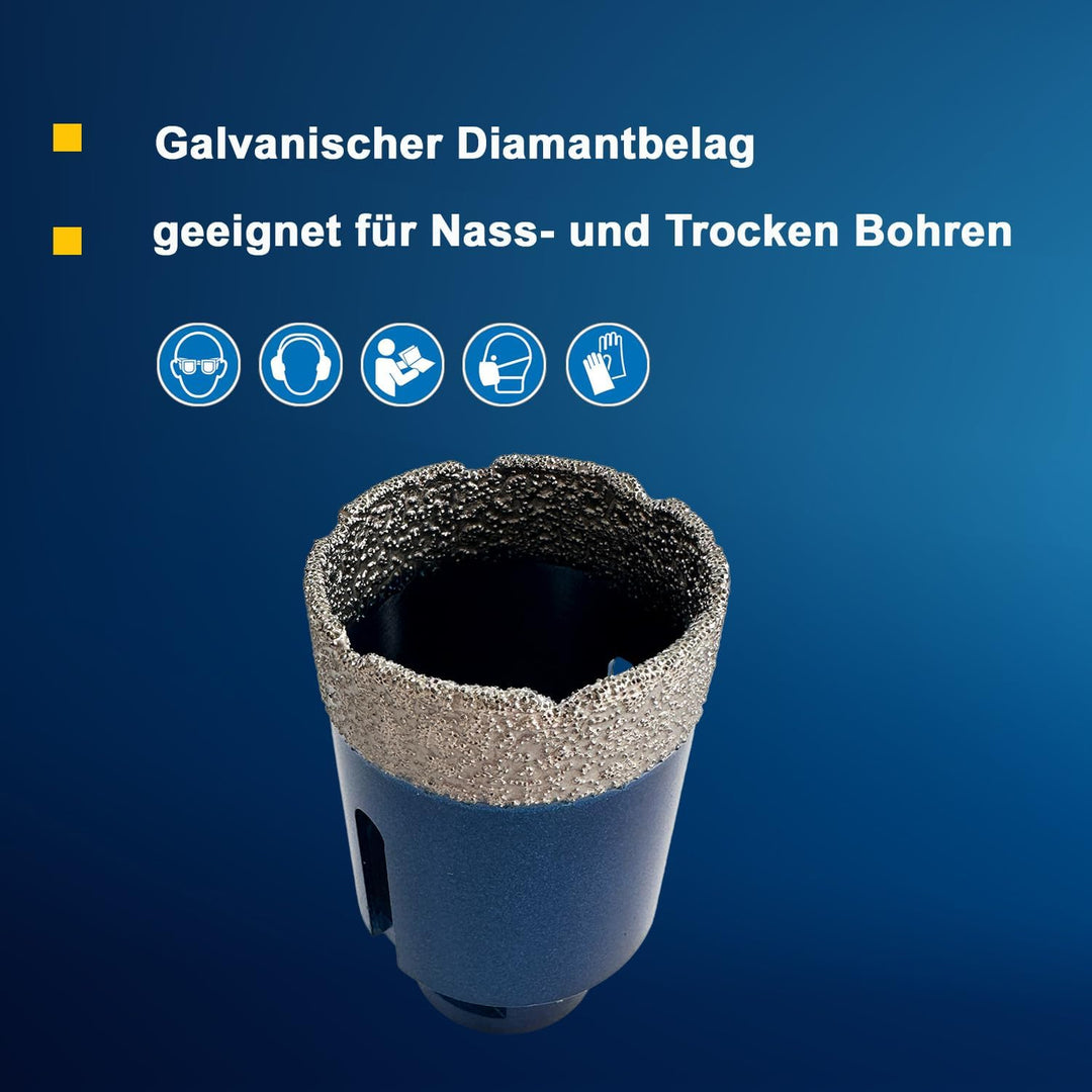 Profi Diamant Fliesenbohrkrone 45mm | Premium Qualität | Nutzlänge 4 cm | Winkelschleifer/Bohrmaschi