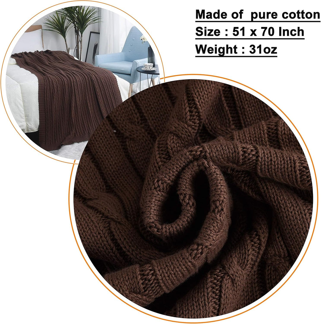 OROOTL Kuscheldecke Strickdecke 100% Baumwolle Weich Sofadecke 130x180cm Schlafdecke für weiches Sof