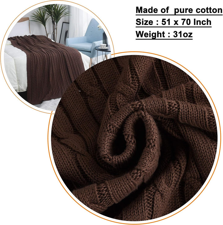 OROOTL Kuscheldecke Strickdecke 100% Baumwolle Weich Sofadecke 130x180cm Schlafdecke für weiches Sof