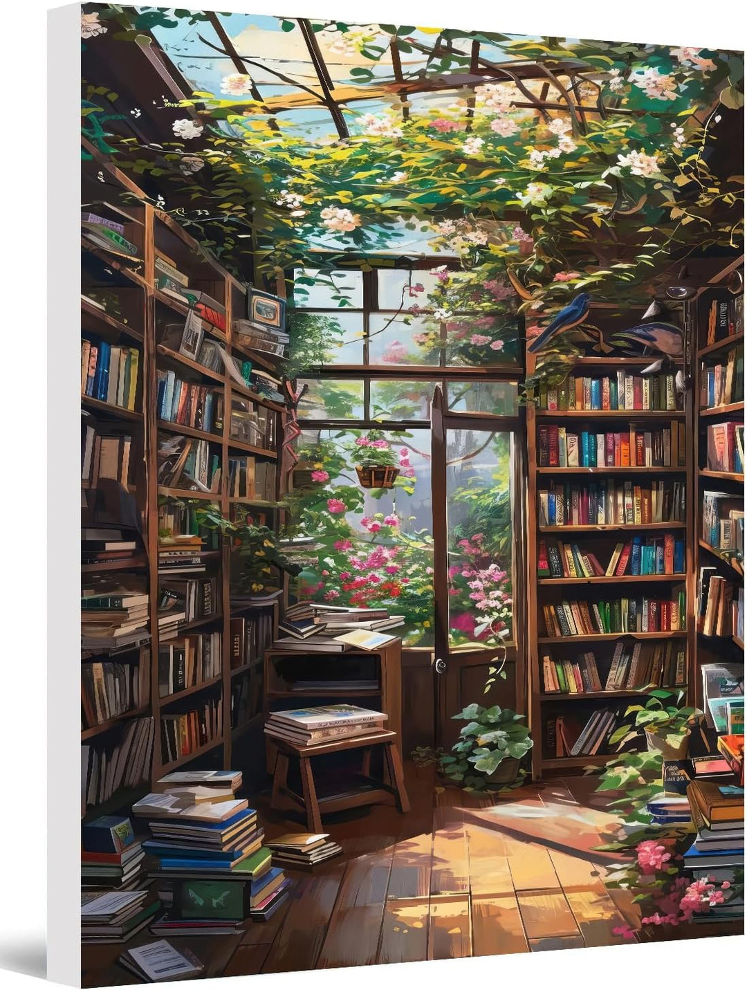 LZLHDE Malen Nach Zahlen Erwachsene mit Rahmen, Paint by Numbers Adult Blumenzimmer Knitterfreie Lei