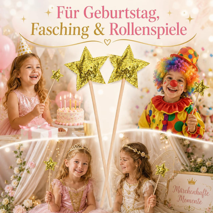 TOYANDONA Stern Zauberstab 2 Stücke Fee Zauberstab Angel Fairy Wands Sticks Princess Party Geburtsta
