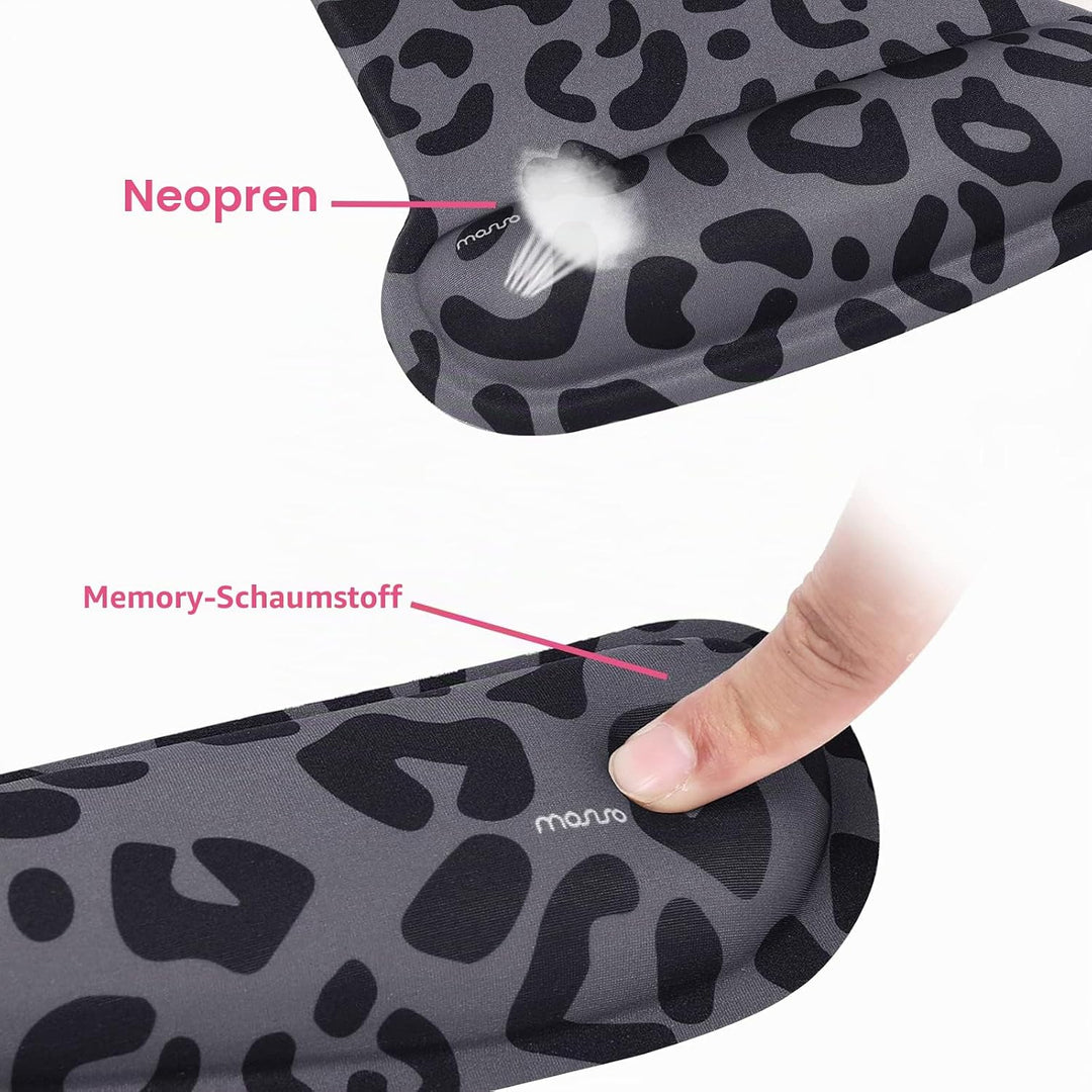 MOSISO Handgelenkstütze für Mauspad&amp;Tastatur Set,Leopard Grain Ergonomisches Mauspad&amp;Rutschfester Un