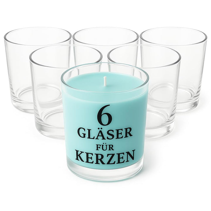 Glasmark KROSNO 1992 Kerzengläser Set 6 Stück Kerzen Gläser zum Kerzenmachen Transparent Leer DIY 50