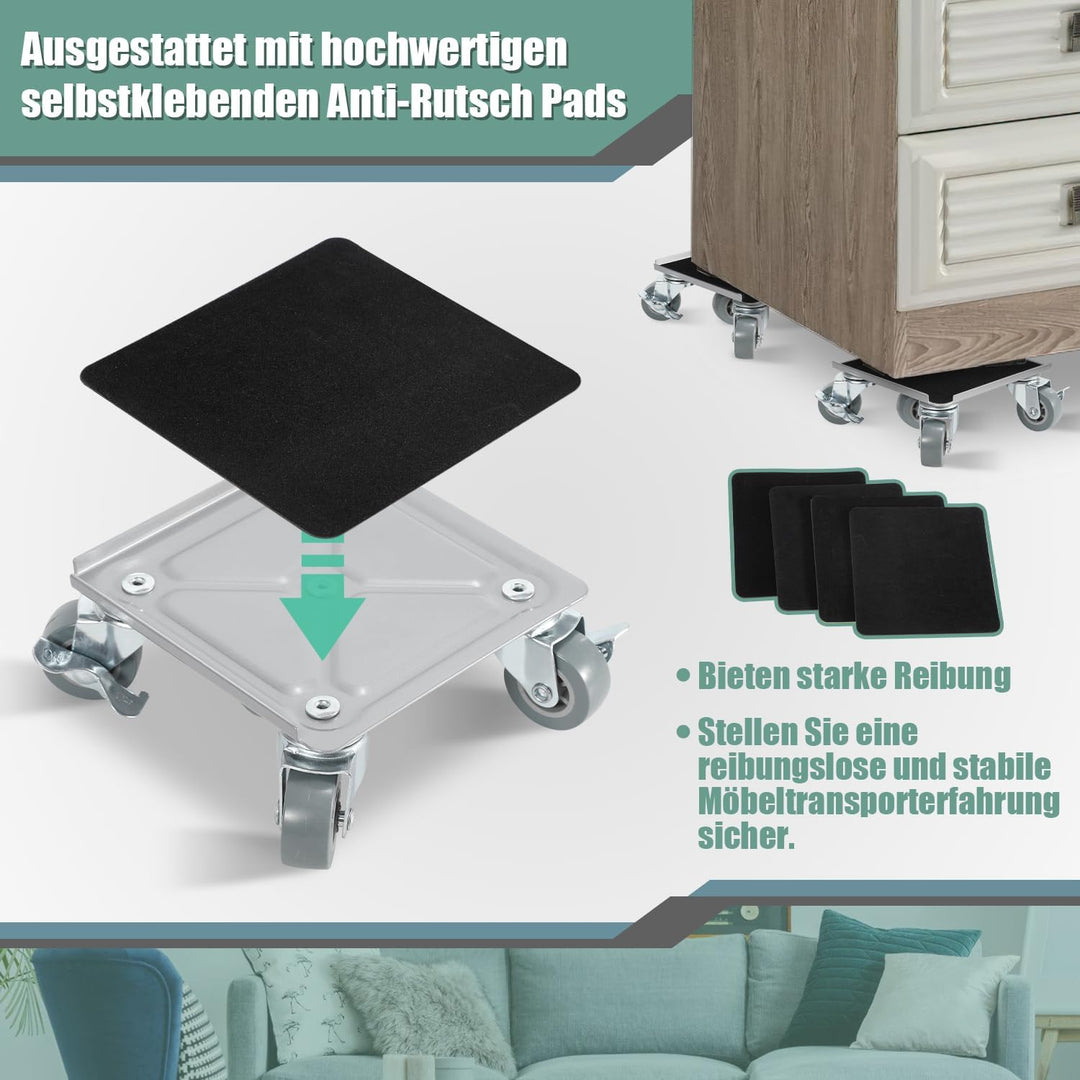 Jiubiaz Möbelroller Set |möbelroller transportroller Max 600KG,Innovative Möbelheber 5 Räder,möbelro
