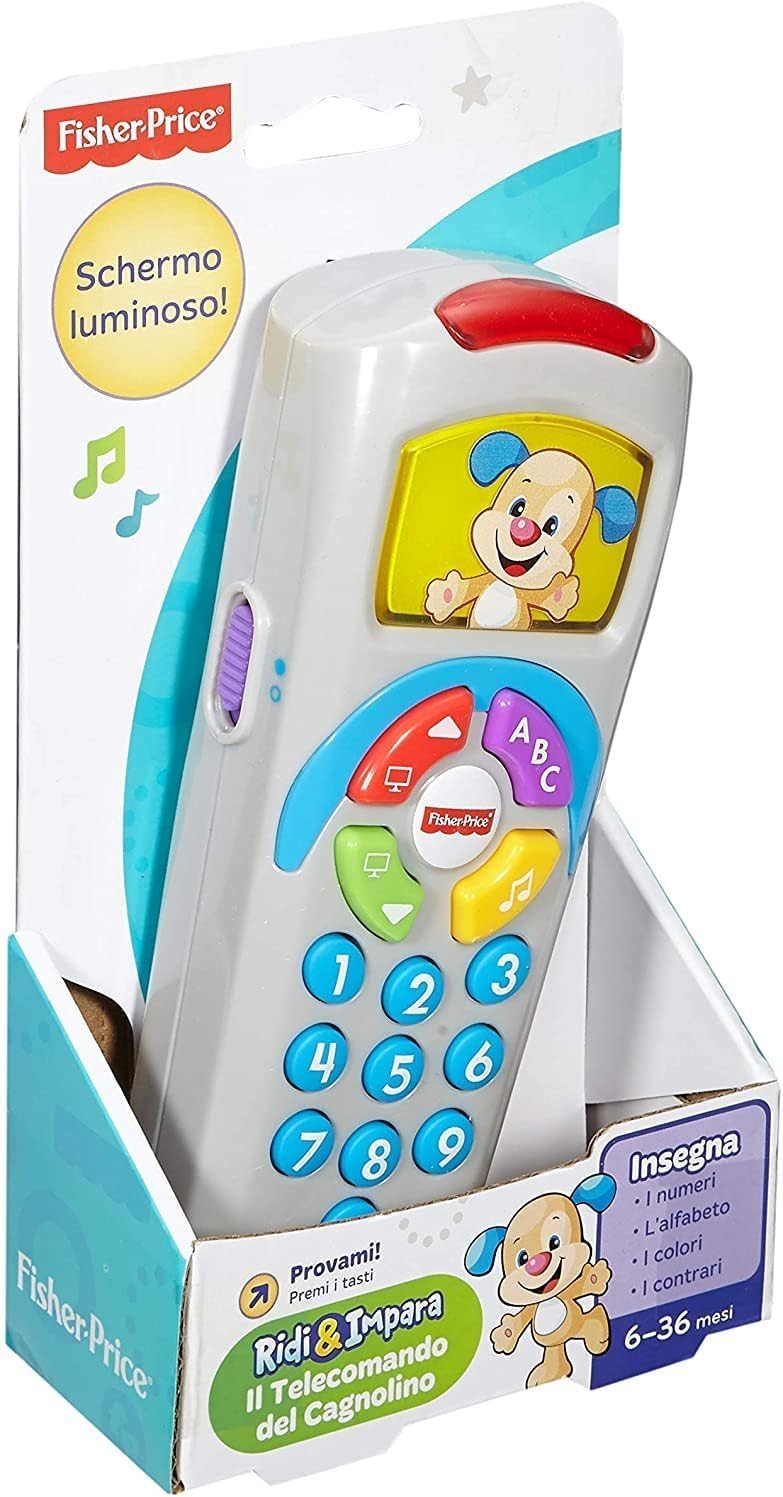 Fisher-Price Lernspass Lernspielzeug für Babys Hündchen-Fernbedienung Spielzeugfernbedienung mit Mus