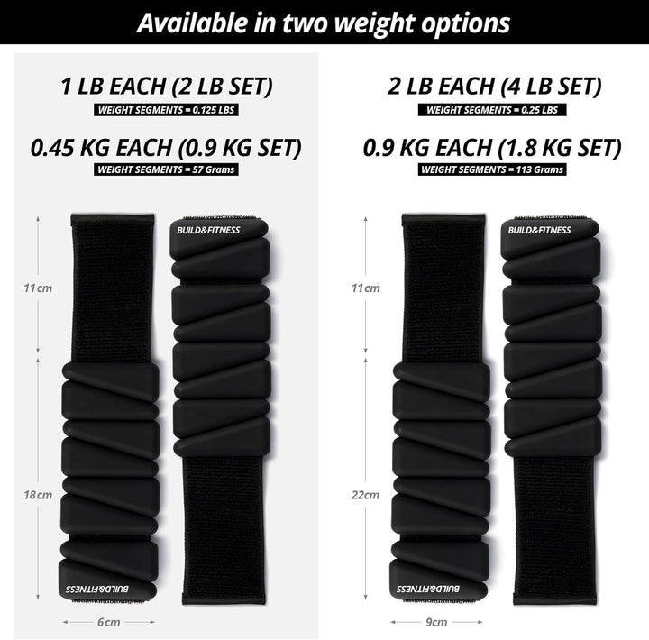 Handgelenk & Knöchel Gewichte Verstellbare Bänder für Frauen und Männer Workouts 2er Set je 0,5kg Pe