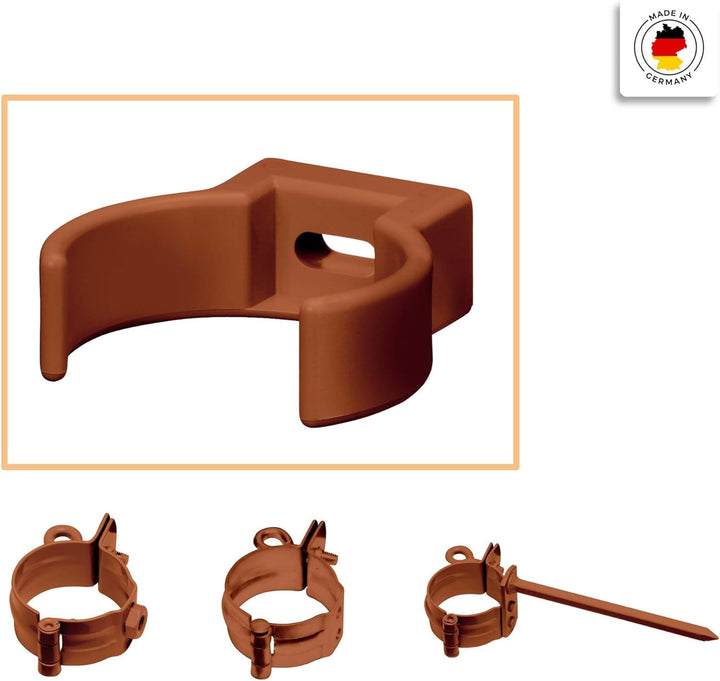 INEFA Rohrschelle Clip, PVC-U DN 50, 25 Stück Braun Fallrohrschelle, Dachrinnenzubehör, einfache Mon