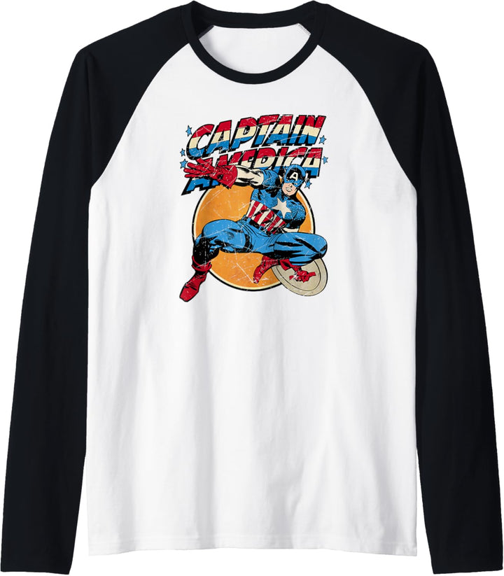 Marvel Captain America Avengers Shield Raglan