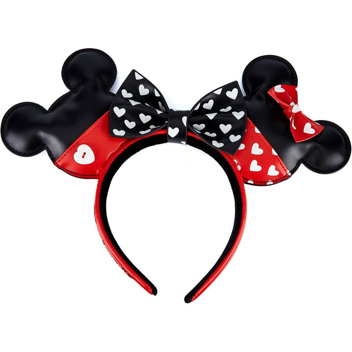 LOUNGEFLY Unisex Kinder x Disney Mickey and Minnie Mouse Valentines Ears Headband, Multi-Coloured