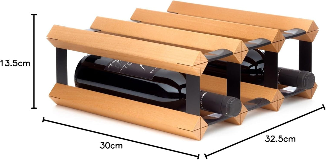 RAXI™ Classic Premium Weinregal aus Holz mit luxuriösem Design, Flaschenregal für 6 Wein Flaschen 32
