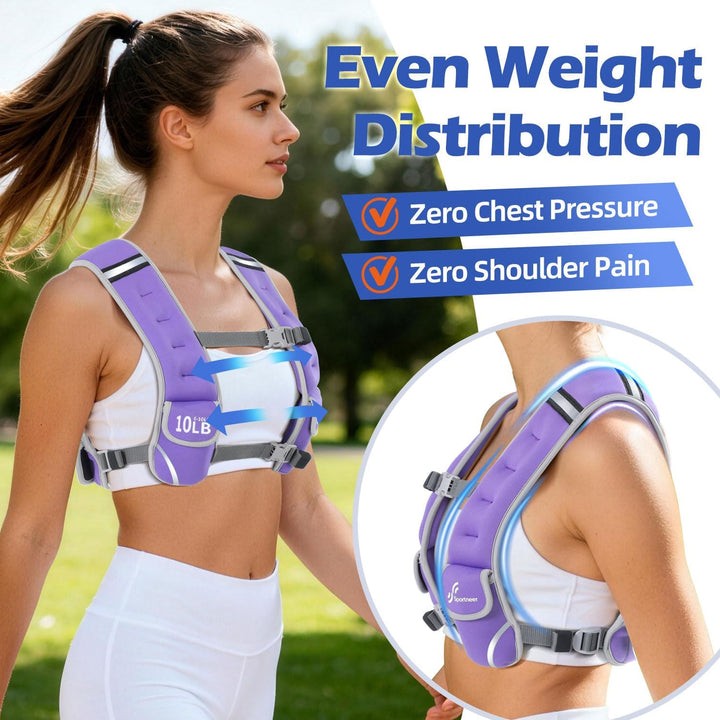 Sportneer Verstellbare Gewichtsweste für Damen Laufweste, 2,7-4,5kg/ 4,5-8,16kg Gewichtsweste für Kr