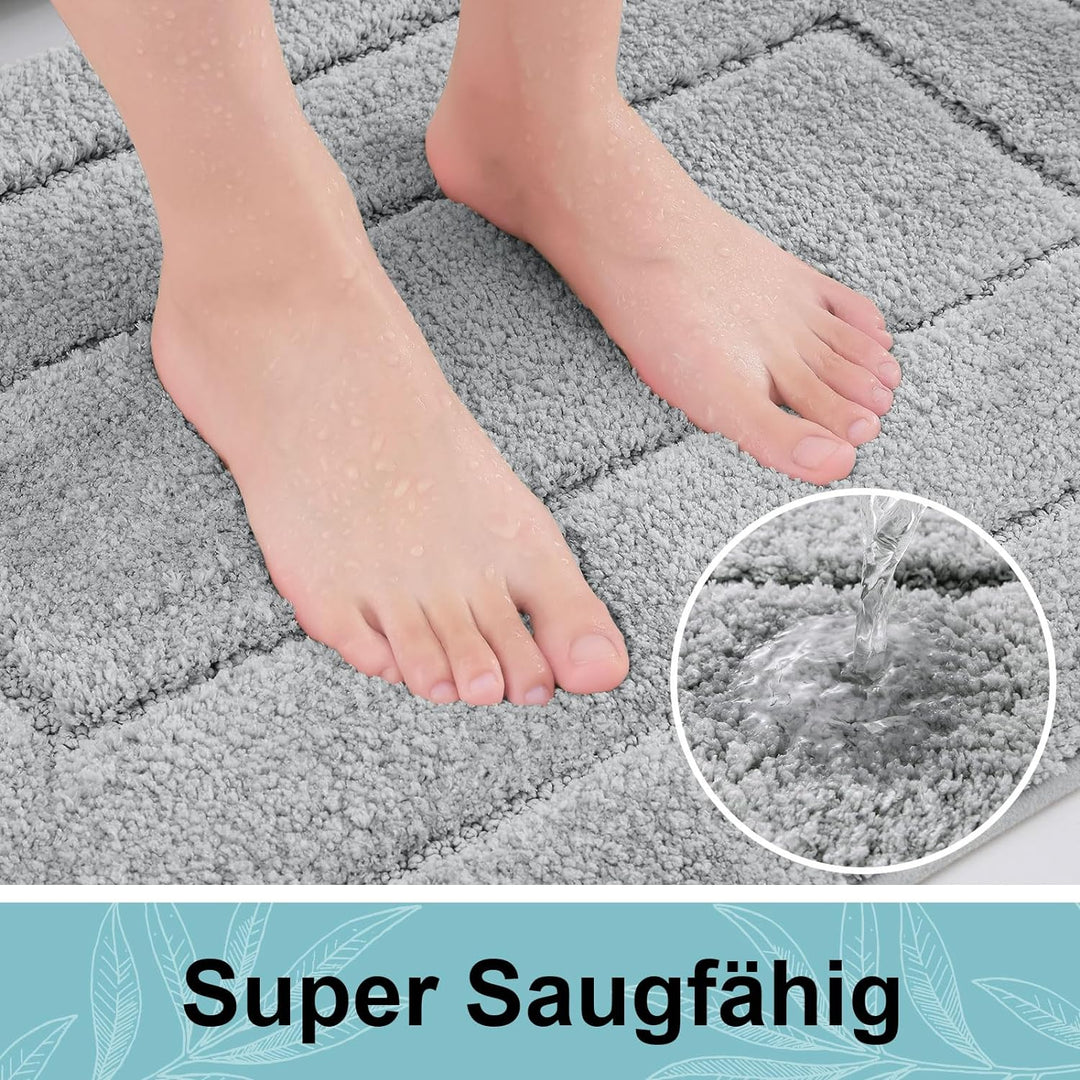 Homaxy Mikrofaser Badezimmerteppich rutschfest Waschbar Badematte Weiche Badteppich Wasserabsorbiere