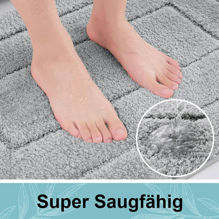 Homaxy Mikrofaser Badezimmerteppich rutschfest Waschbar Badematte Weiche Badteppich Wasserabsorbiere