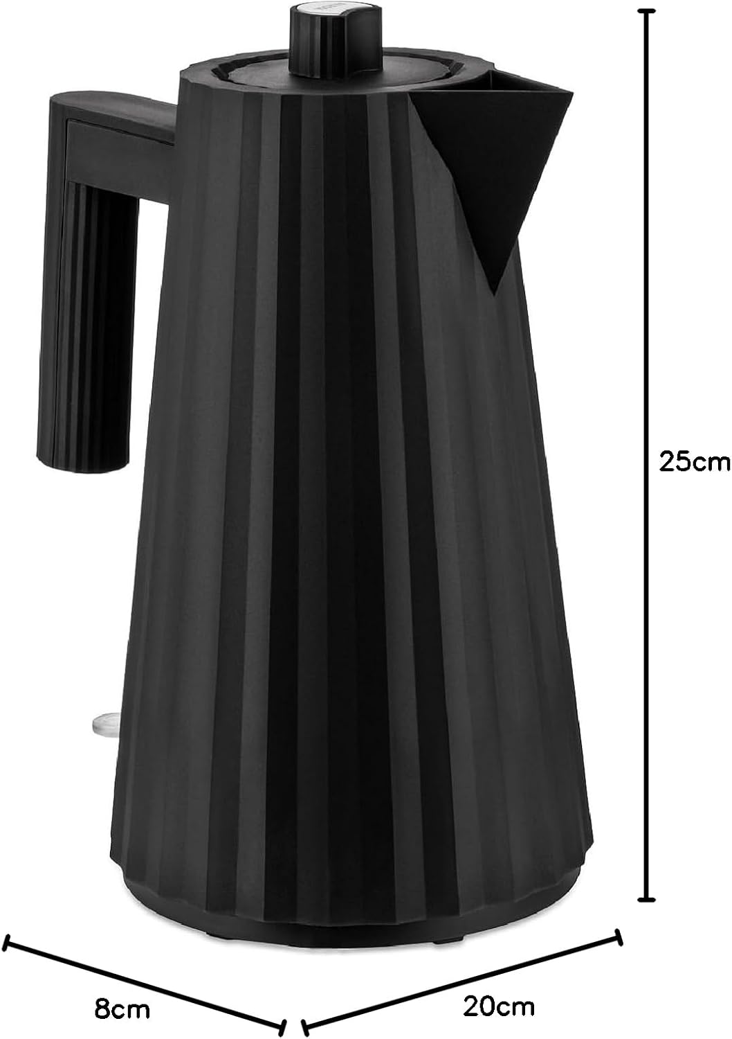 Alessi Plissé MDL06 B/UK - Elektrischer Wasserkocher aus Thermoplastischem Harz, Englisch Stecker 24