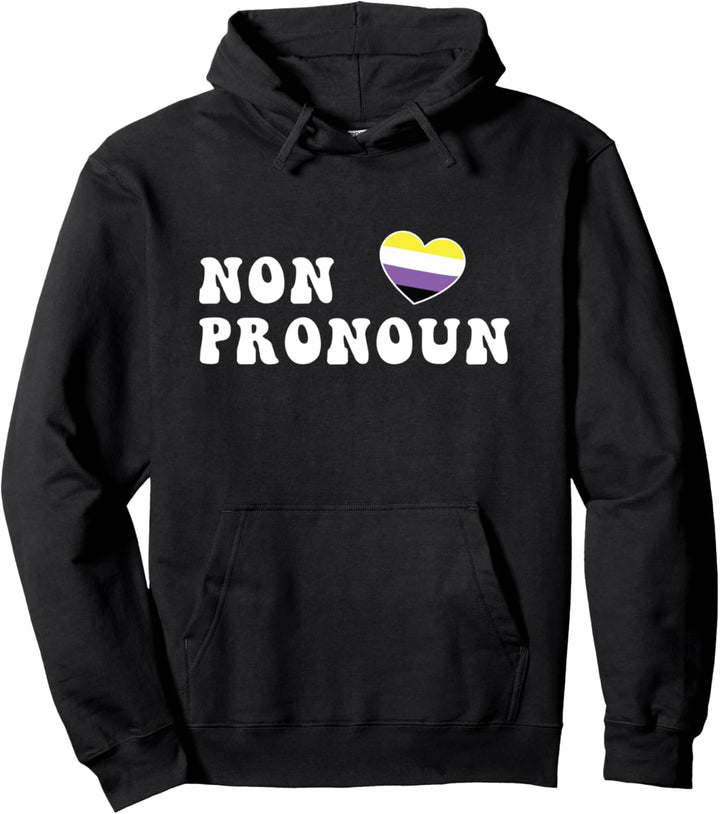 Non Pronoun Nonbinary Enby Genderqueer Non Binary Pullover Hoodie