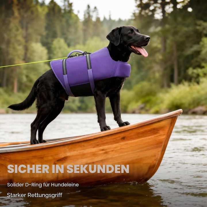 VIVAGLORY Hunde Schwimmweste Rip Stop Hundeschwimmweste, XL, Lila | Auftrieb &amp; Ripstop for Hunde, Sc
