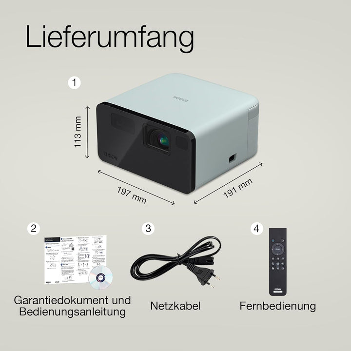 Epson EpiqVision EF-21G tragbarer Mini-Laserprojektor, Full-HD 1.080, 3LCD, 1.000 Lumen, bis zu 150-