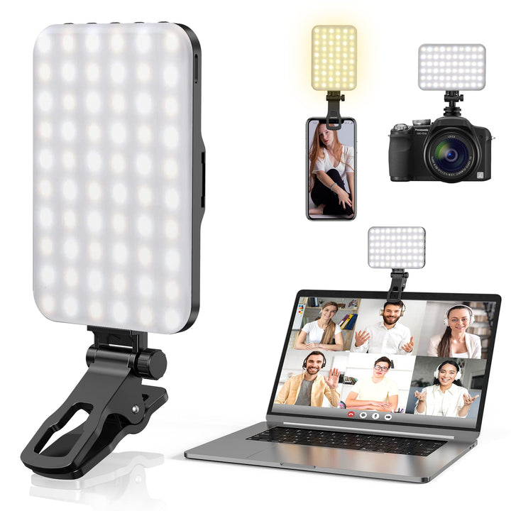 Selfie-Licht, 60 LED 2200mAh wiederaufladbares Handy-Fülllicht 7 Modi, 10-stufige Helligkeit, tragba