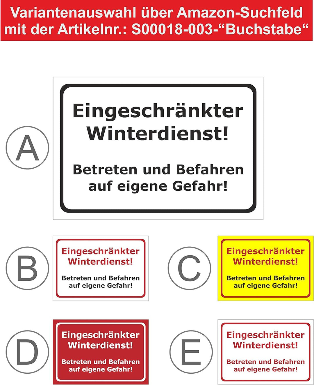 Melis Folienwerkstatt Schild Eingeschränkter Winterdienst - 60x40cm - Bohrlöcher - 3mm Aluverbund –
