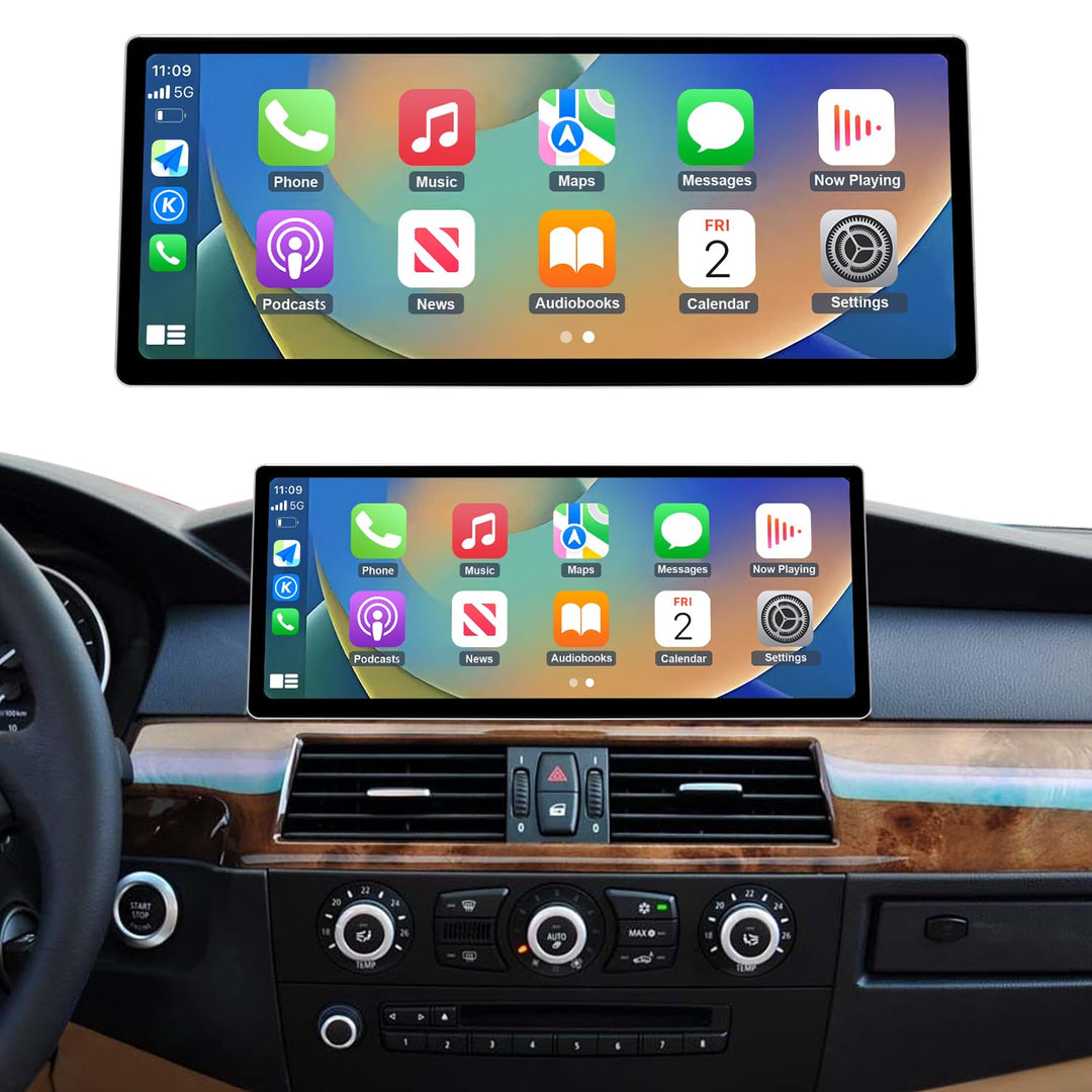 Road Top 12,3 Zoll Ultraschmaler Autoradio Carplay für BMW 5er CIC | für BMW 5er E60/E61 mit CIC (20