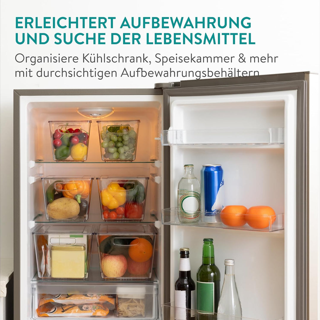 Navaris 6er Set Kühlschrank Organizer aus Kunststoff - 6x Aufbewahrungsbox für den Kühlschrank - Küh