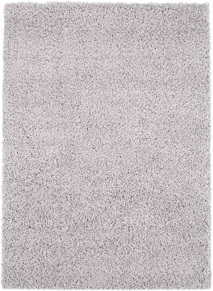 payé Teppich Wohnzimmer Hochflor - Grau -150x150cm - Weich Langflor Shaggy Schlafzimmer Bettvorleger