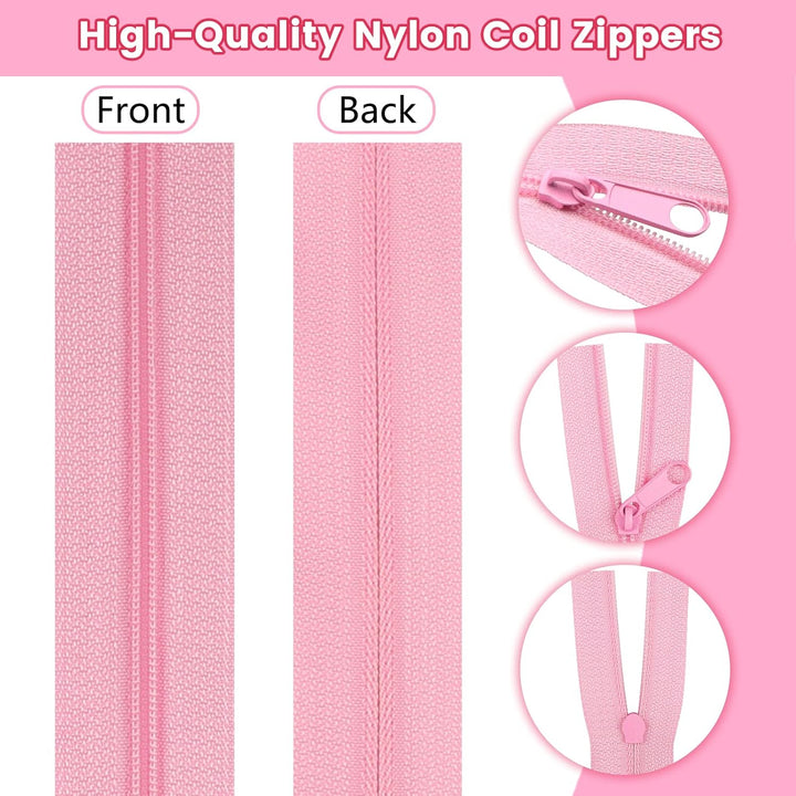 DOITEM 39,2 mm Reissverschlüsse Nylon Endlos Reissverschluss Set mit Schieber und Reissverschluss zu