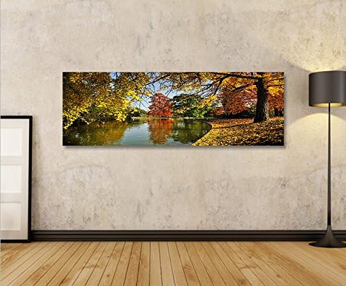 islandburner Bild Bilder auf Leinwand Herbst Park Panorama XXL Poster Leinwandbild Wandbild Dekoarti