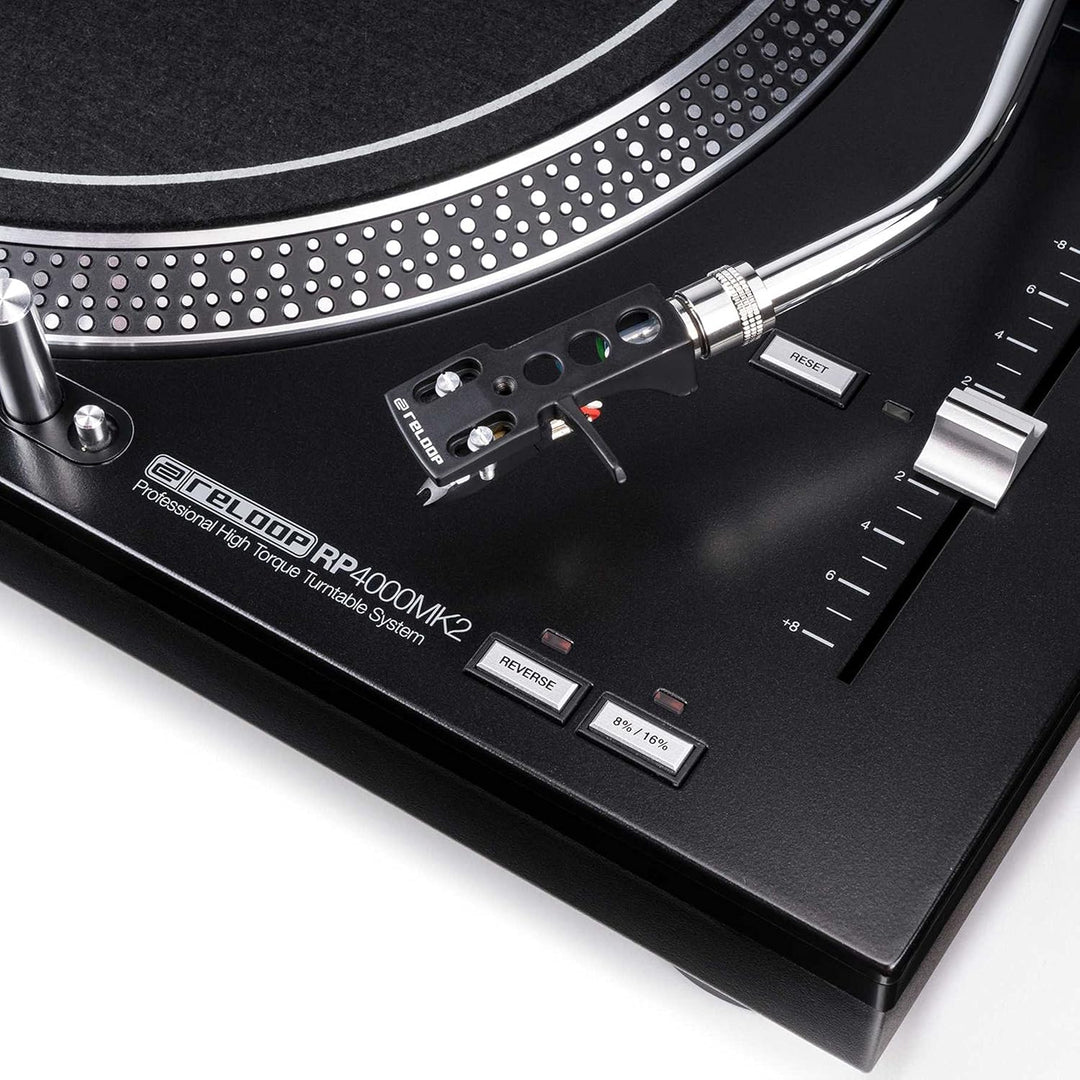 Reloop RP-4000 MK2 - DJ Plattenspieler mit starkem Torque Direktantrieb, Inkl. Plattenteller, OM Bla