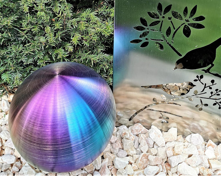 Dekokugel aus Edelstahl 30 cm Edelstahl Rainbow matt gebürstet Dekorationskugel Edelstahlkugel