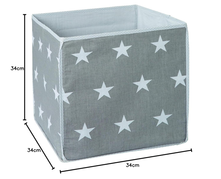 roba Kinder Aufbewahrungsbox Little Stars - Canvas Box aus Stoff für Spielzeug - Kinderzimmer Deko -