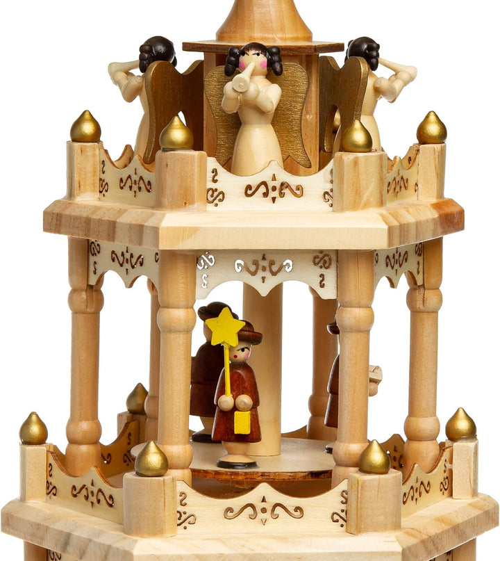 SIKORA P4 Klassische Holz XL Weihnachtspyramide mit 4 Etagen