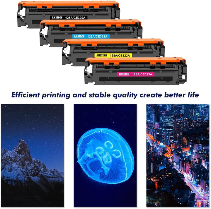 128A CE320A Toner Multipack Kompatibel für HP CE321A CE322A CE323A Laserjet Pro CM1415fn CM1415fnw C
