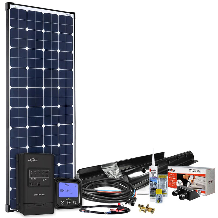 Offgridtec 12V Solaranlage für Wohnwagen SM120/12V MPPT - Komplett-Set 120 Watt für Wohnmobil mit MP