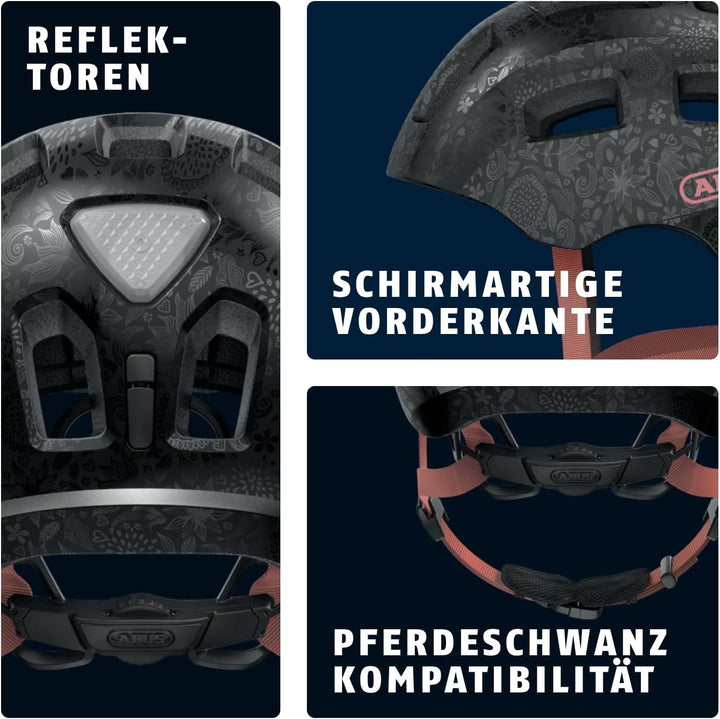 ABUS Fahrradhelm Youn-I 2.0 - mit Licht für Kinder, Jugendliche und junge Erwachsene - für Mädels un